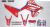 Honda CF300L Decal Sticker Kit - AMV (Red)