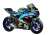 Complete 3M™ Decal Sticker Kit - SHARK 46 (Blue) for Yamaha YZF R7